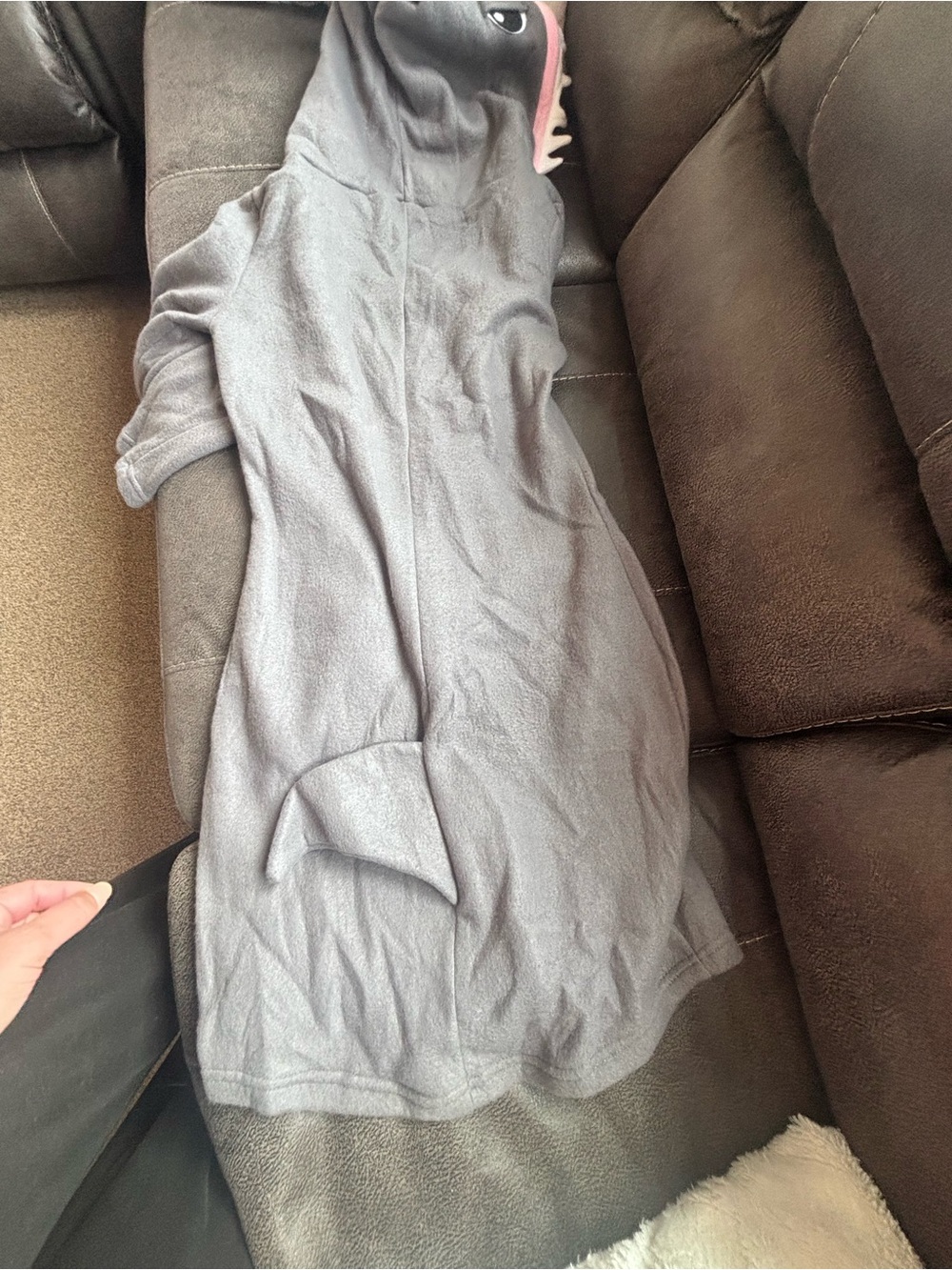 Leg Avenue Cozy Shark Hooded Dress - Gray Halloween Costume - Picture 7 of 8